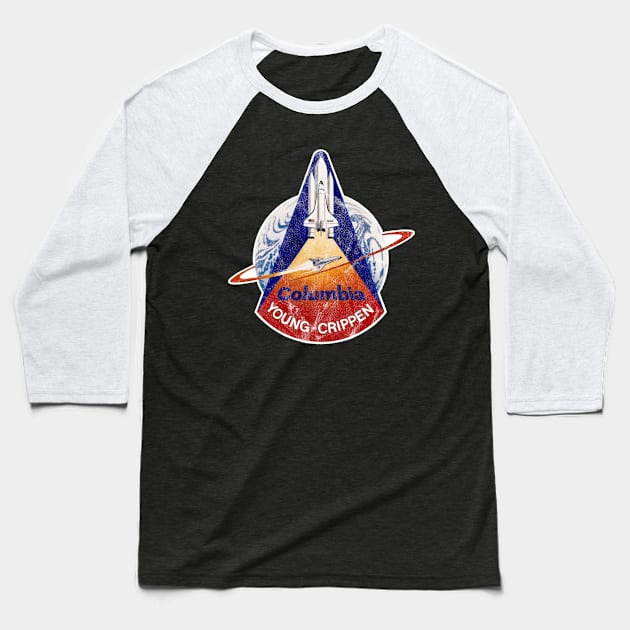 STS-1 Young and Crippen Vintage Baseball T-Shirt by Mandra